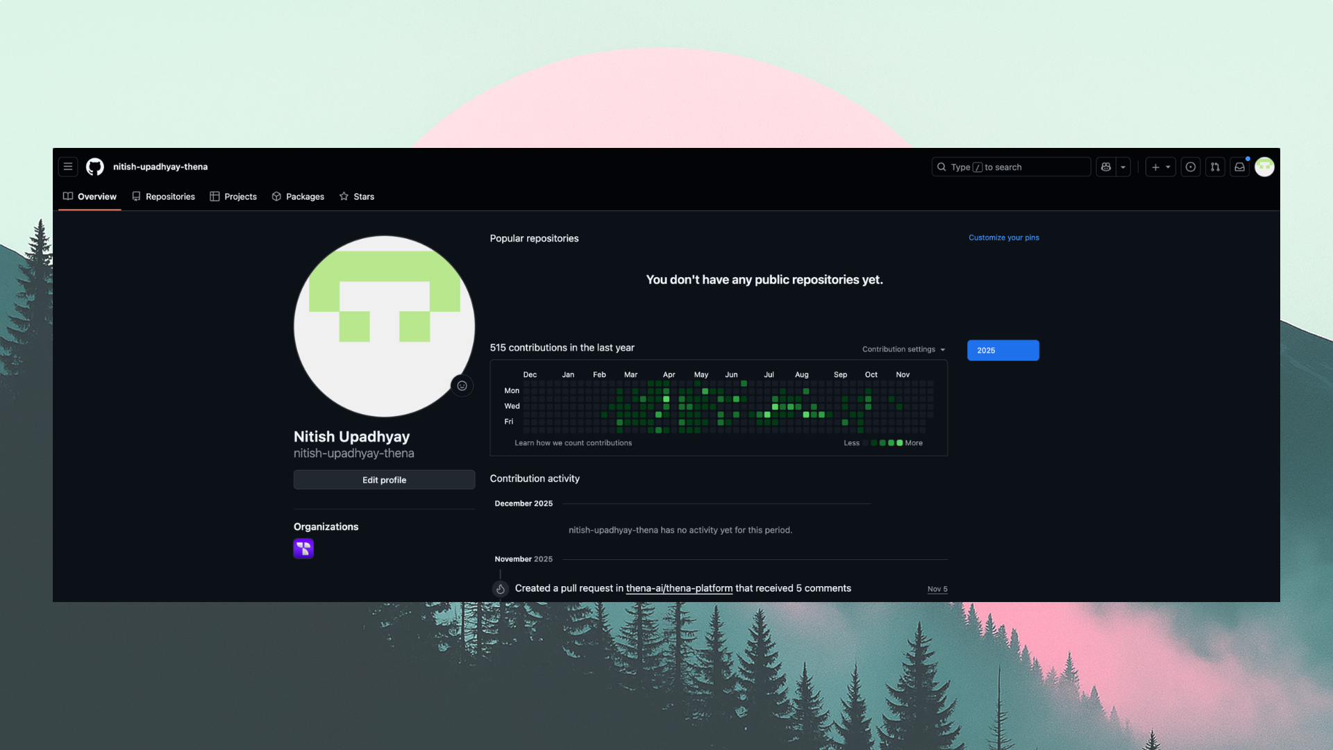 Nitish Upadhyay GitHub profile